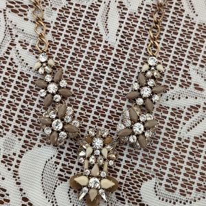 J. Crew Gold and Crystal Statement Necklace
